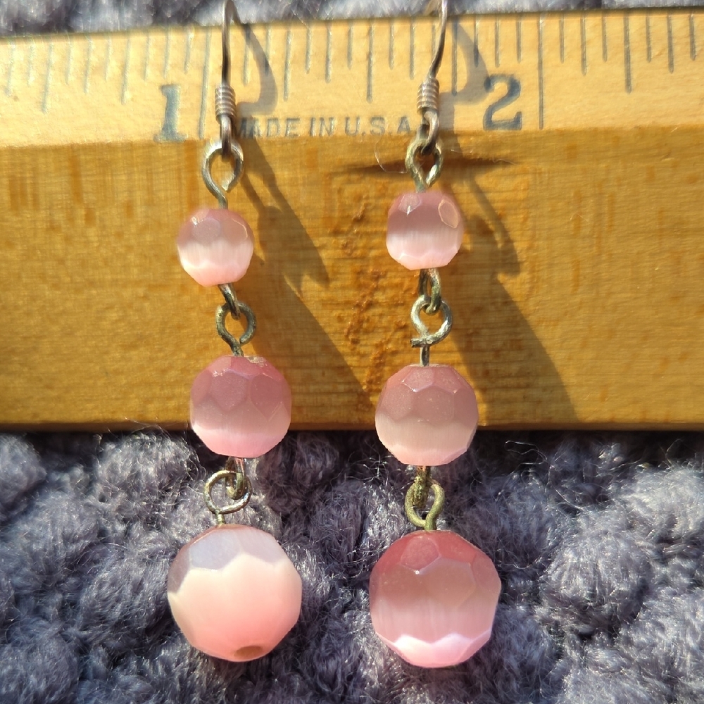 Elegant Pink Beaded Earrings